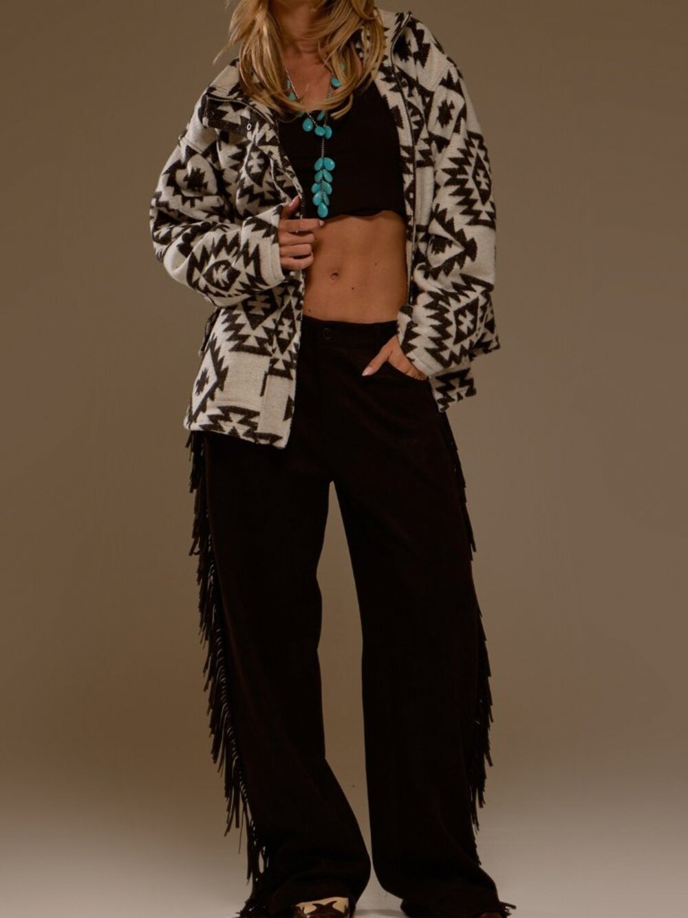 Black and White Casual Women's Oversized Zip Up Teddy Jacket